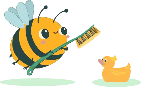 Včielka s kefkou
